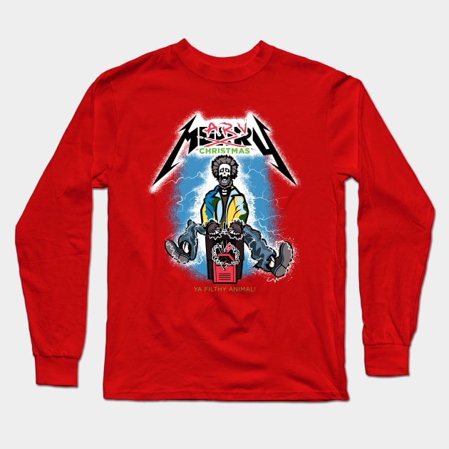 Merry Marvy Christmas Ya Filthy Animal Long Sleeve T-Shirt by SaltyCult